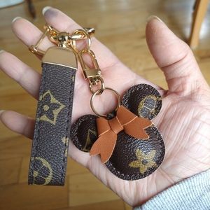 Minnie Mouse Flower Print Bag Charm / Key Holder